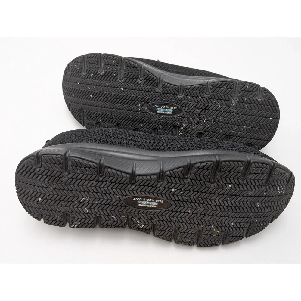 SKECHERS Work Men's Relaxed Cessnock Slip Resistant Black Safety Shoes Size 8.5